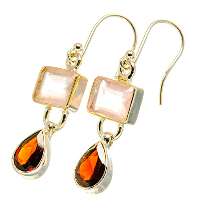 Rose Quartz Earrings handcrafted by Ana Silver Co - EARR417621