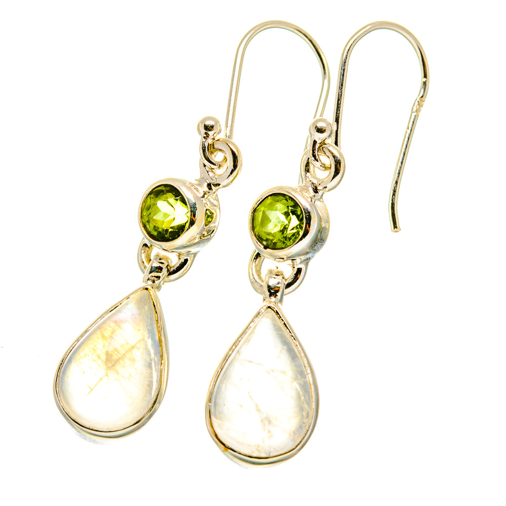 Rainbow Moonstone Earrings handcrafted by Ana Silver Co - EARR417625