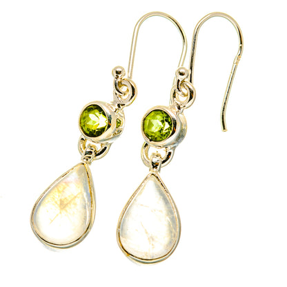 Rainbow Moonstone Earrings handcrafted by Ana Silver Co - EARR417625