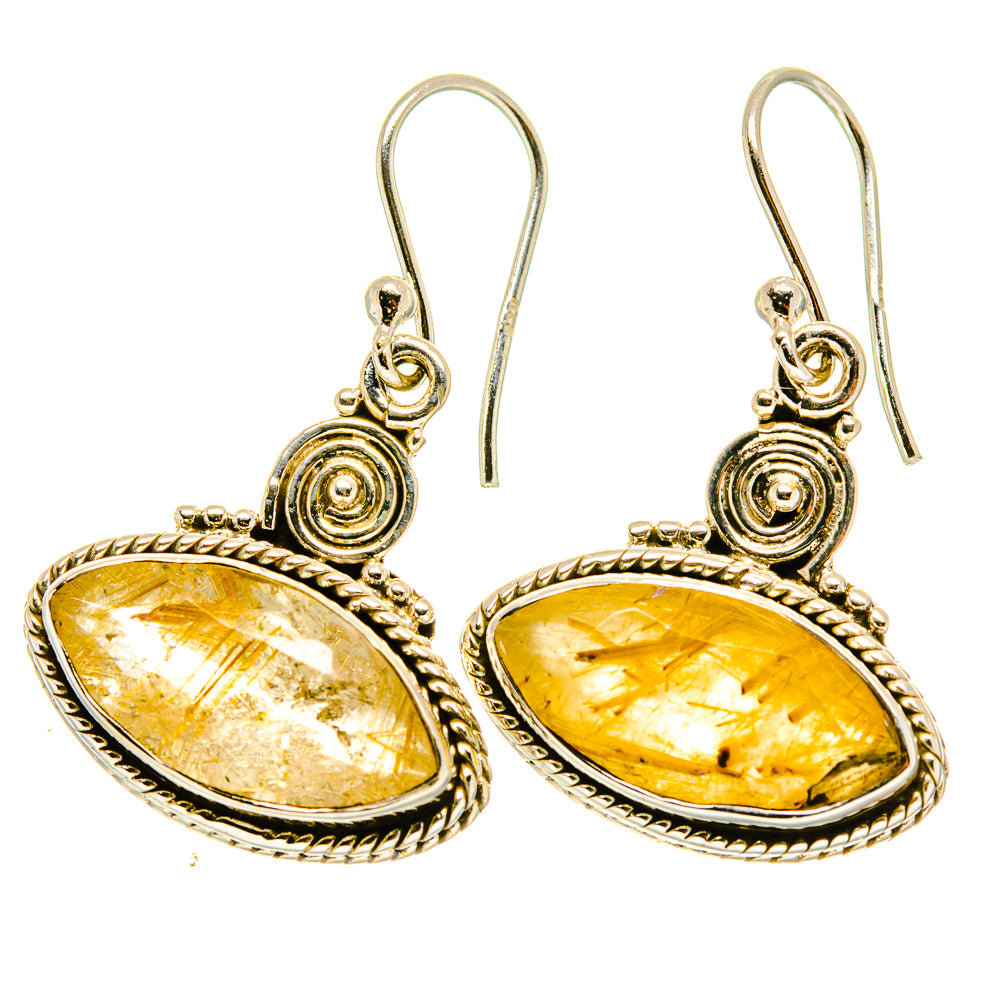 Rutilated Quartz Earrings handcrafted by Ana Silver Co - EARR417626