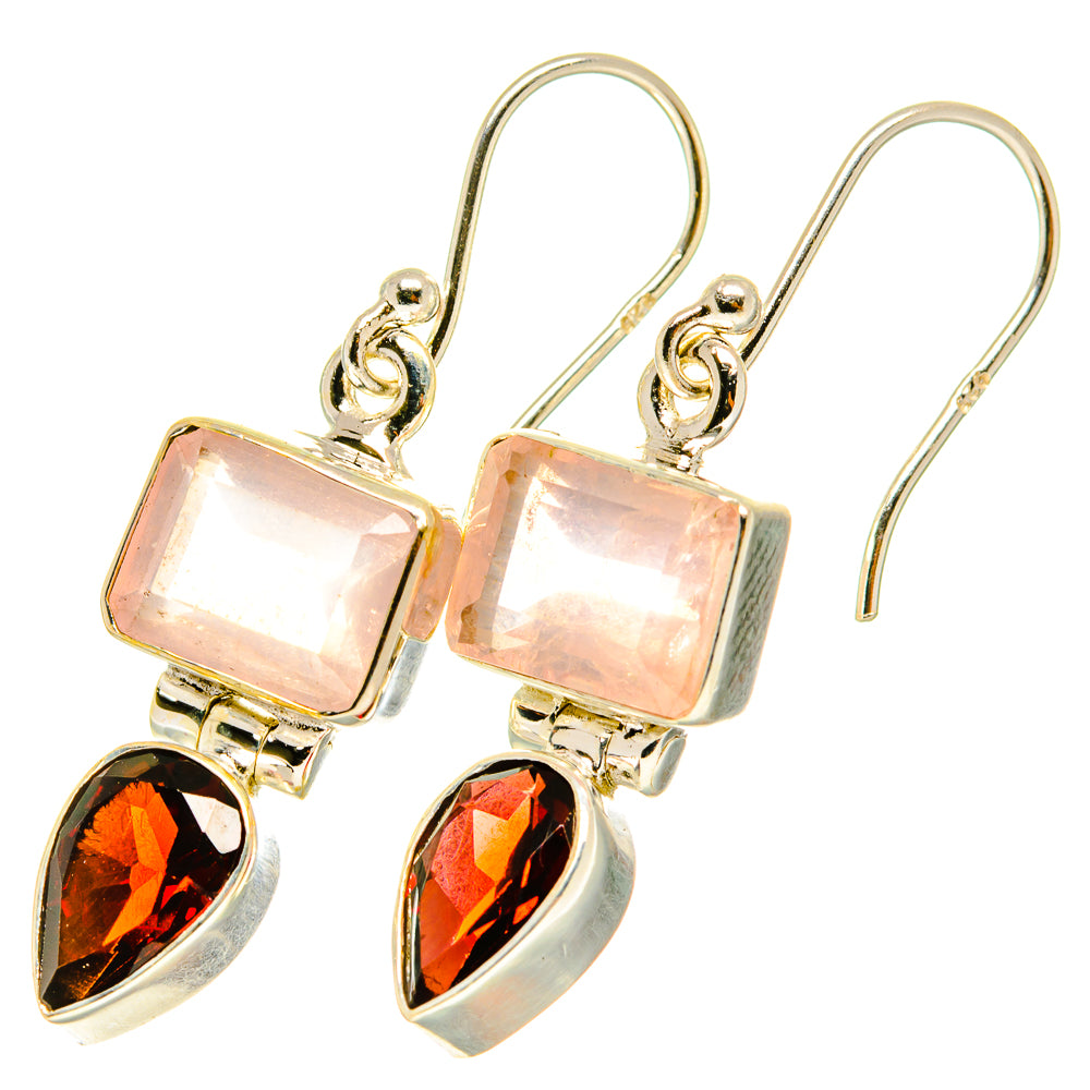 Rose Quartz Earrings handcrafted by Ana Silver Co - EARR417627
