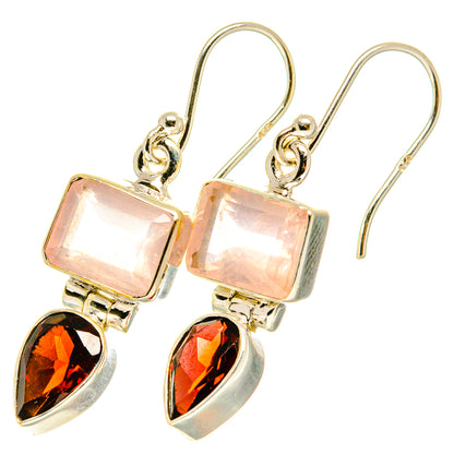 Rose Quartz Earrings handcrafted by Ana Silver Co - EARR417627