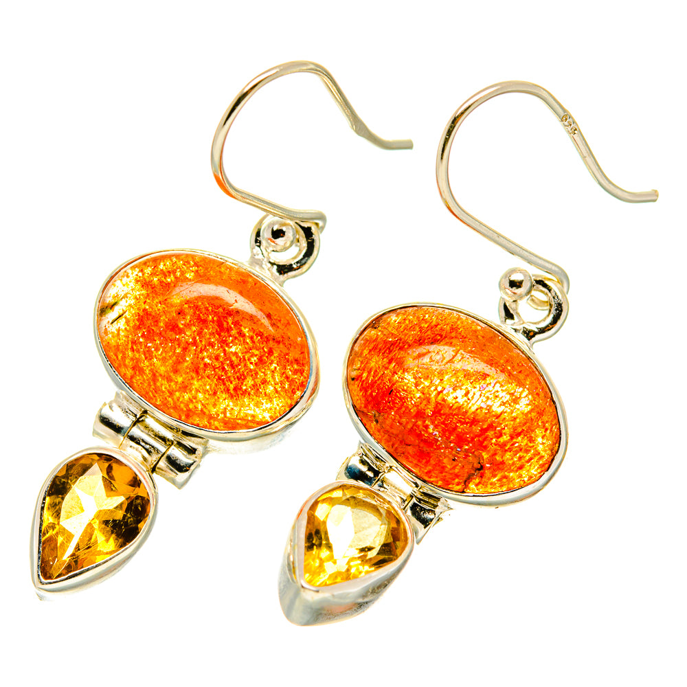 Sunstone Earrings handcrafted by Ana Silver Co - EARR417632