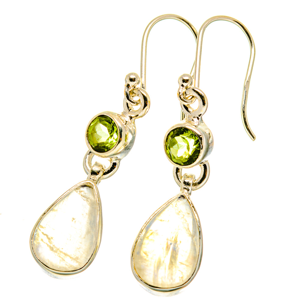 Rainbow Moonstone Earrings handcrafted by Ana Silver Co - EARR417634
