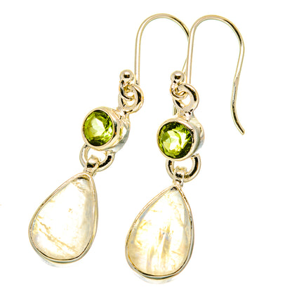 Rainbow Moonstone Earrings handcrafted by Ana Silver Co - EARR417634