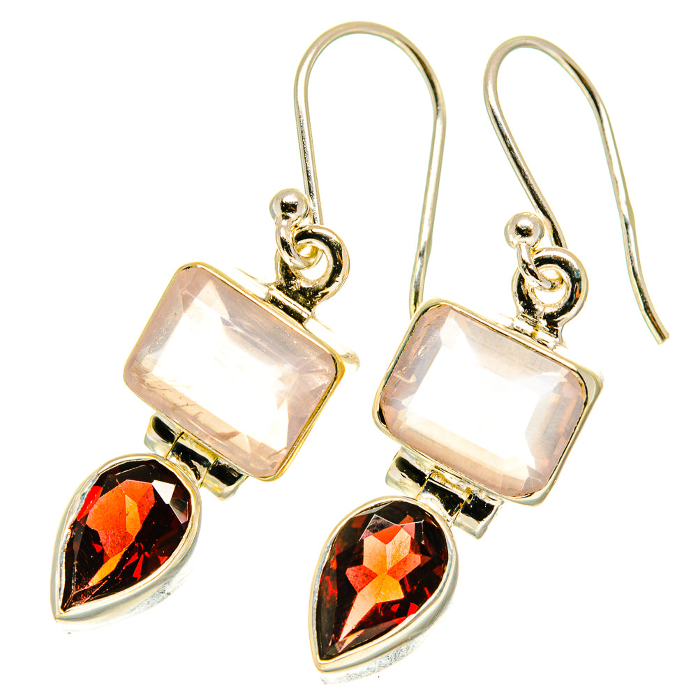 Rose Quartz Earrings handcrafted by Ana Silver Co - EARR417641