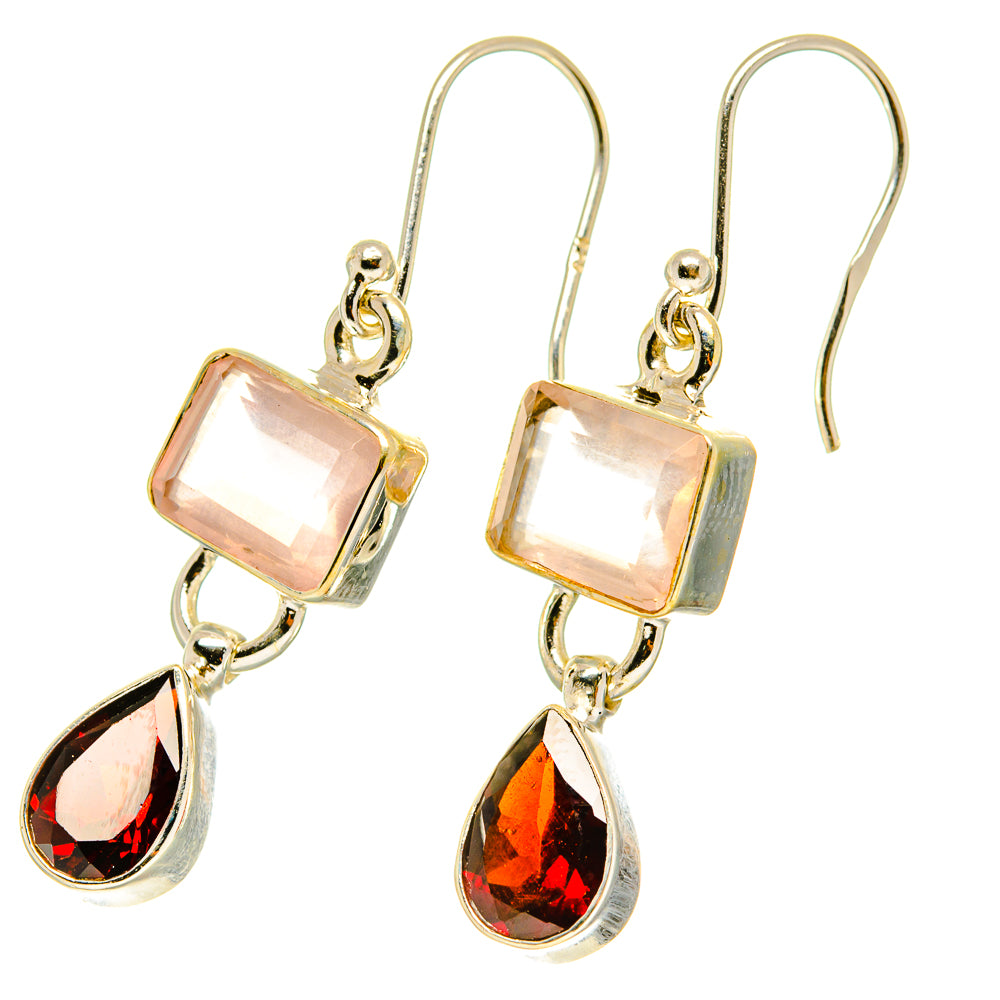Rose Quartz Earrings handcrafted by Ana Silver Co - EARR417645