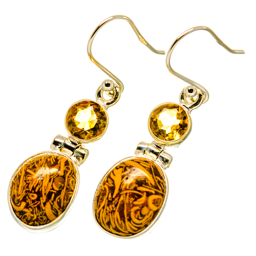 Palm Wood Jasper Earrings handcrafted by Ana Silver Co - EARR417649