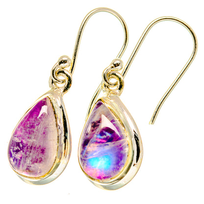 Rainbow Moonstone Earrings handcrafted by Ana Silver Co - EARR417665