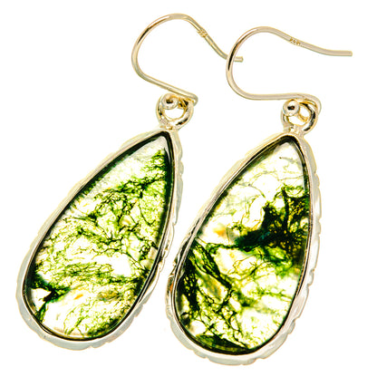 Green Moss Agate Earrings handcrafted by Ana Silver Co - EARR417669