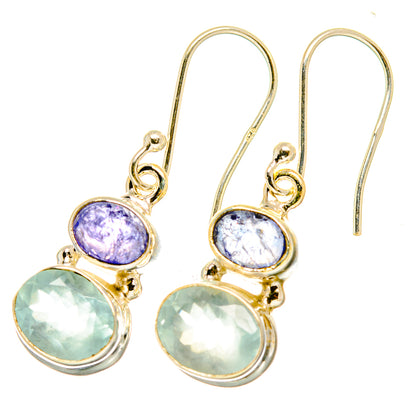 Aqua Chalcedony, Tanzanite Earrings handcrafted by Ana Silver Co - EARR417690