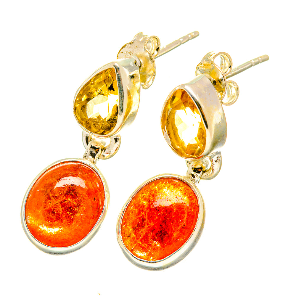 Sunstone, Citrine Earrings handcrafted by Ana Silver Co - EARR417712