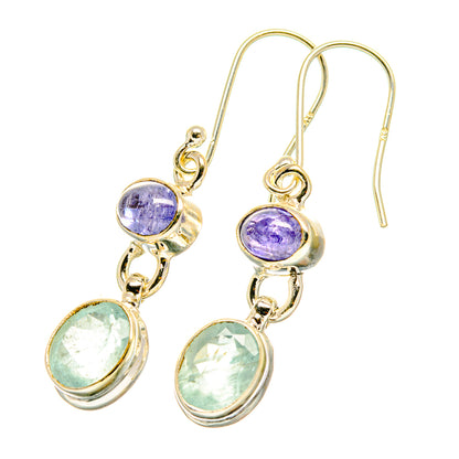 Aqua Chalcedony, Tanzanite Earrings handcrafted by Ana Silver Co - EARR417742