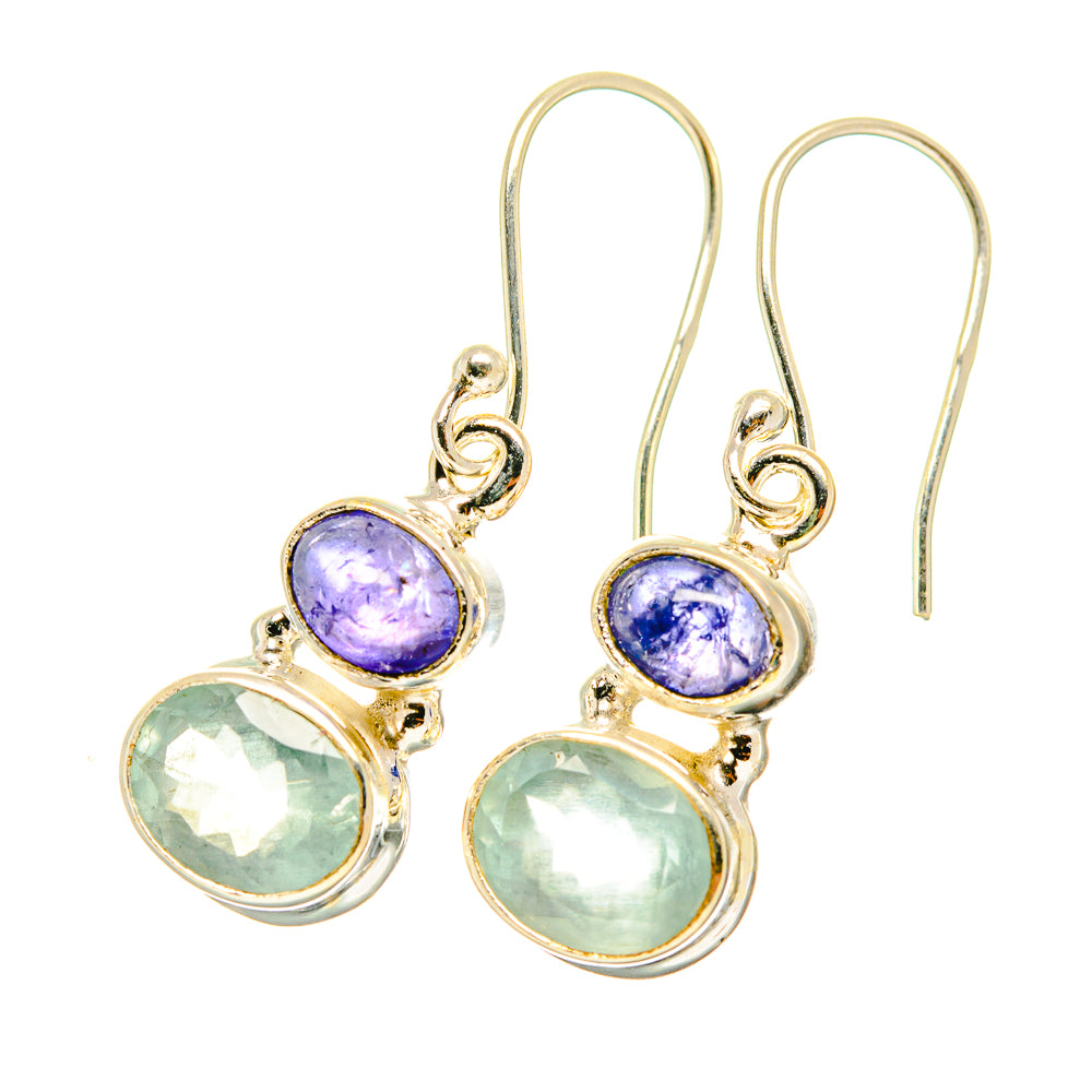 Aqua Chalcedony, Tanzanite Earrings handcrafted by Ana Silver Co - EARR417766