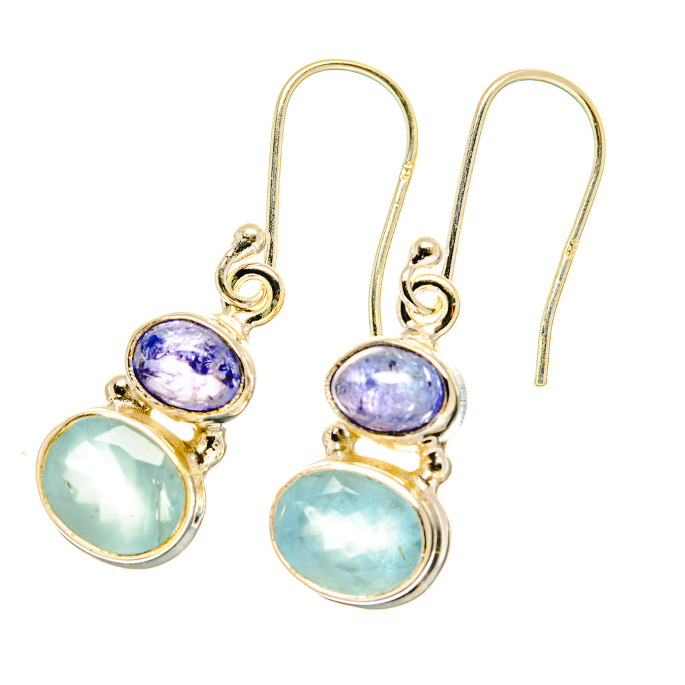 Aqua Chalcedony, Tanzanite Earrings handcrafted by Ana Silver Co - EARR417768