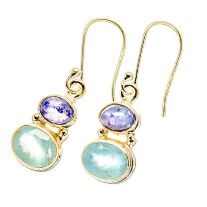 Aqua Chalcedony, Tanzanite Earrings handcrafted by Ana Silver Co - EARR417768