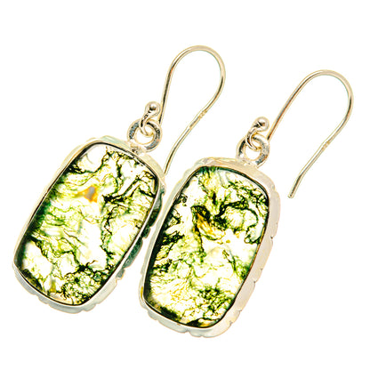 Green Moss Agate Earrings handcrafted by Ana Silver Co - EARR417770