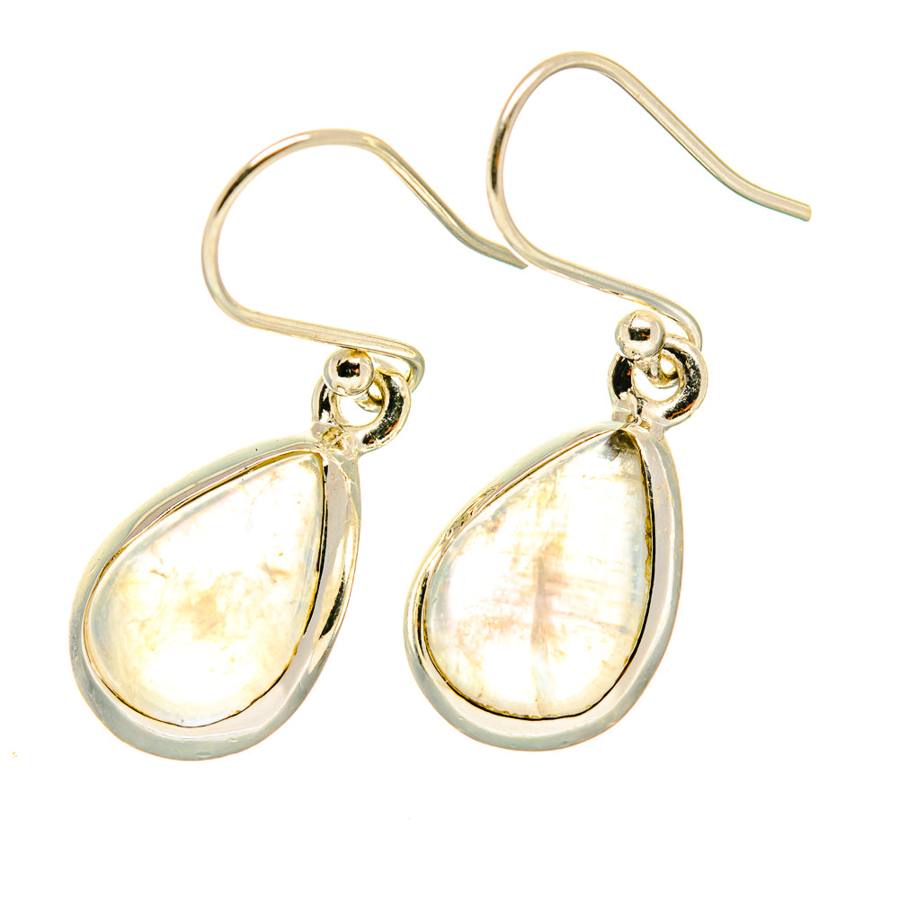 Moonstone teardrop earrings in 925 sterling silver with hook backs