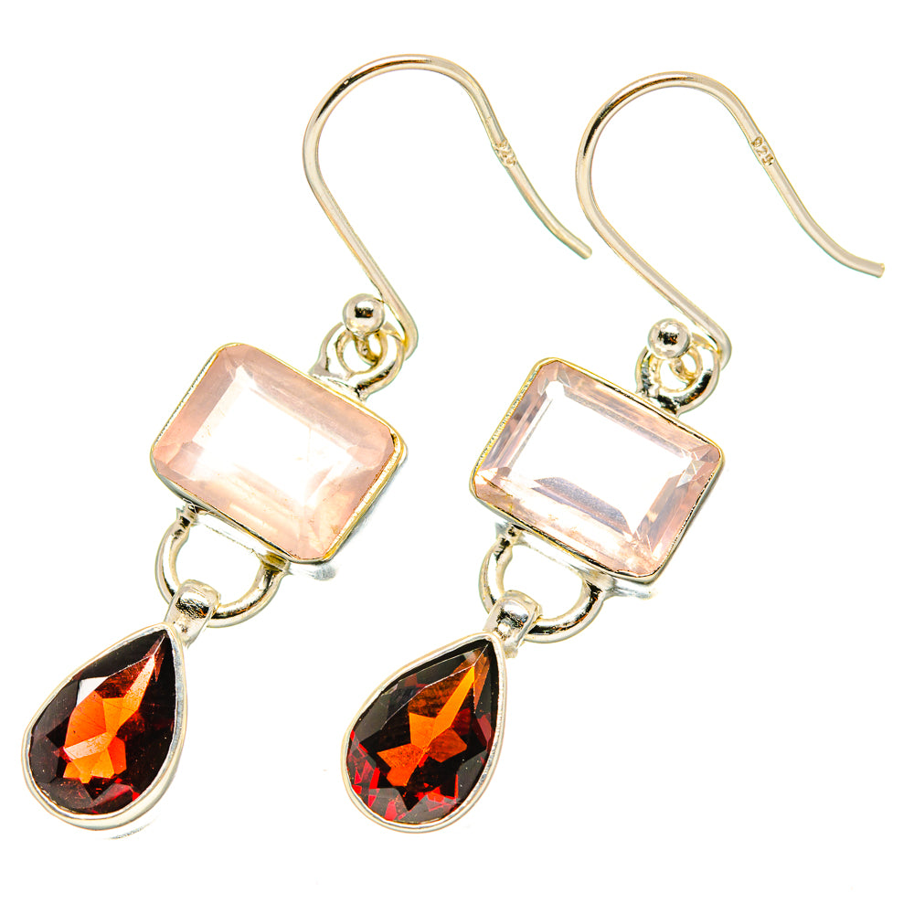 Rose Quartz Earrings handcrafted by Ana Silver Co - EARR417805