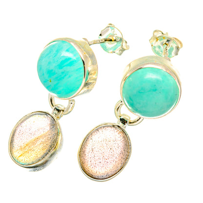 Peruvian Amazonite Earrings handcrafted by Ana Silver Co - EARR417810