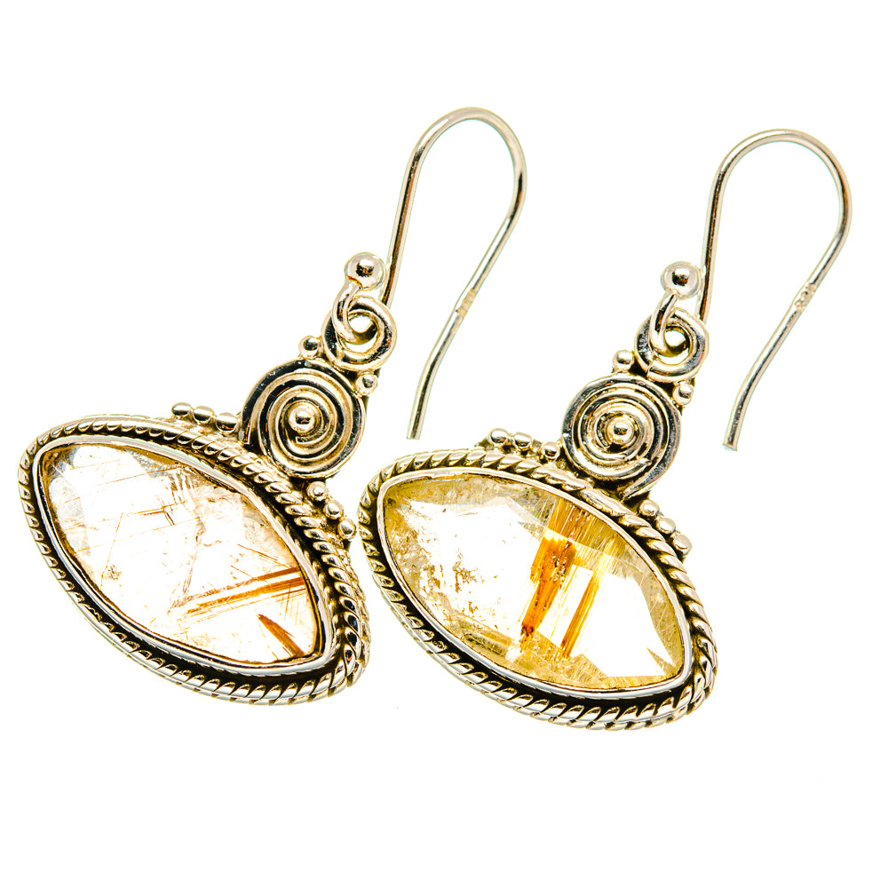 Rutilated Quartz Earrings handcrafted by Ana Silver Co - EARR417815