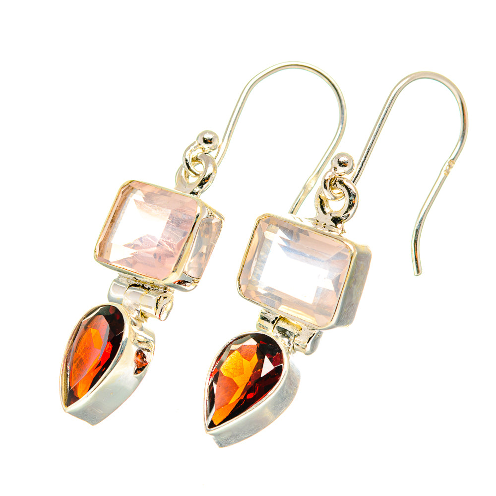 Rose Quartz Earrings handcrafted by Ana Silver Co - EARR417828