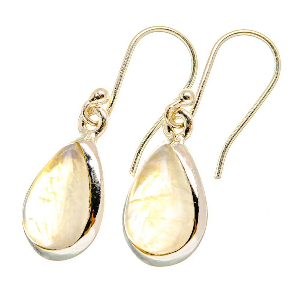 Rainbow Moonstone Earrings handcrafted by Ana Silver Co - EARR417836