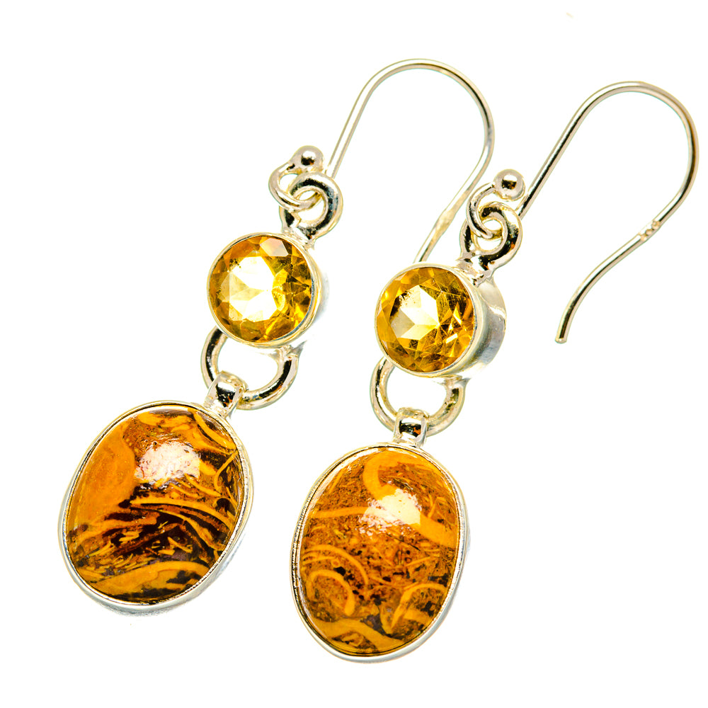 Palm Wood Jasper Earrings handcrafted by Ana Silver Co - EARR417844