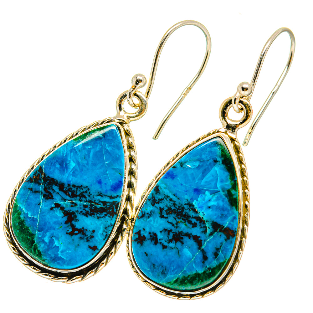 Chrysocolla Earrings handcrafted by Ana Silver Co - EARR417848