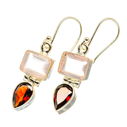 Rose Quartz Earrings handcrafted by Ana Silver Co - EARR417849