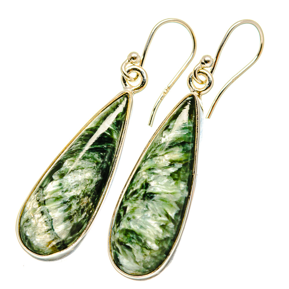 Seraphinite Earrings handcrafted by Ana Silver Co - EARR417861