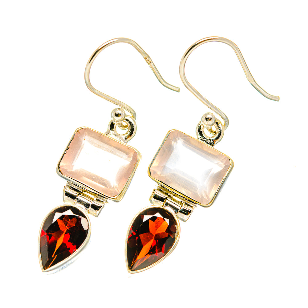 Rose Quartz Earrings handcrafted by Ana Silver Co - EARR417868
