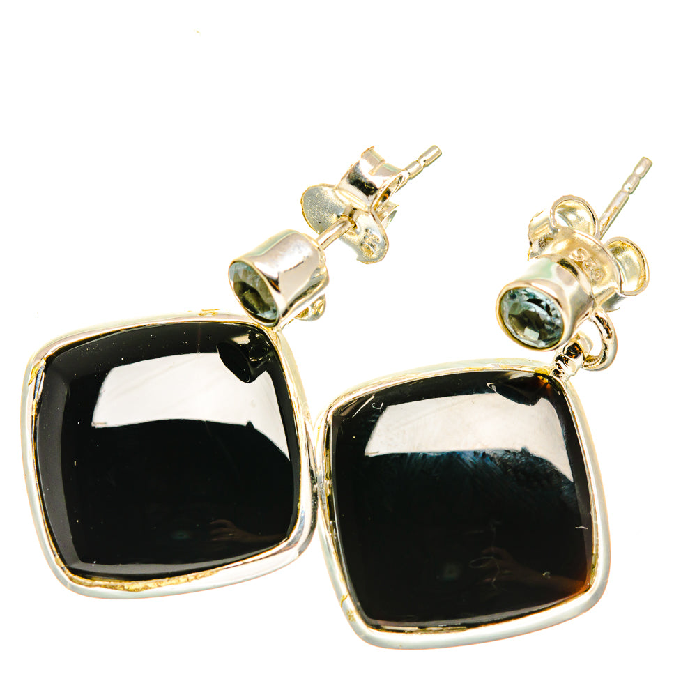 Black Onyx Earrings handcrafted by Ana Silver Co - EARR417895