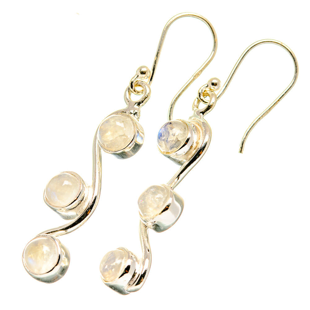 Rainbow Moonstone Earrings handcrafted by Ana Silver Co - EARR417896