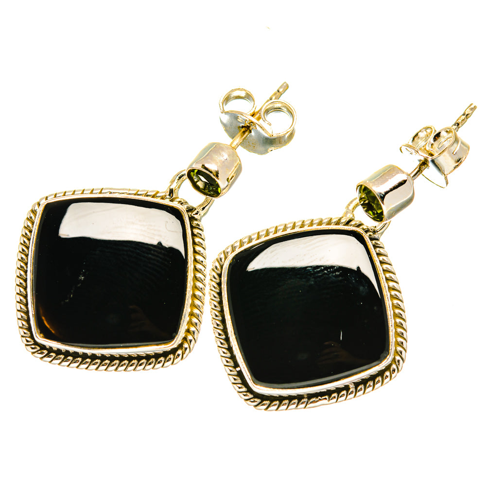Black Onyx Earrings handcrafted by Ana Silver Co - EARR417903