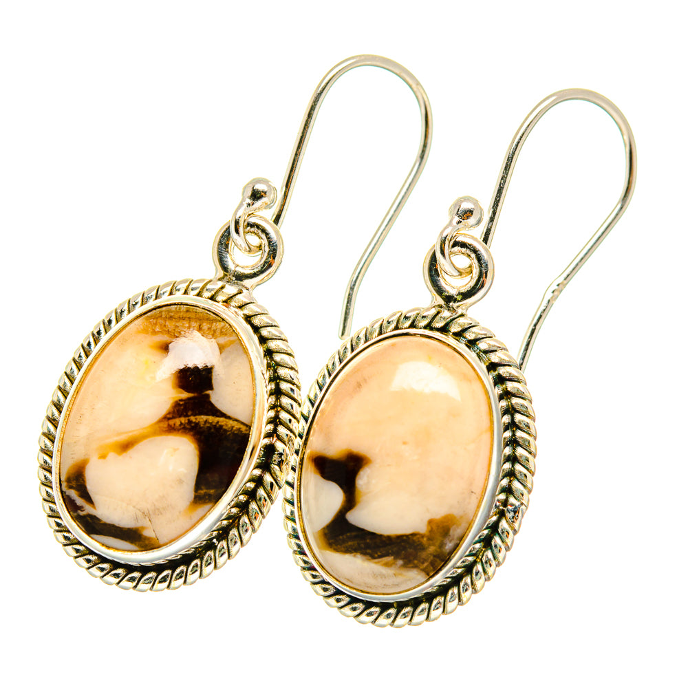Peanut Wood Jasper Earrings handcrafted by Ana Silver Co - EARR417911
