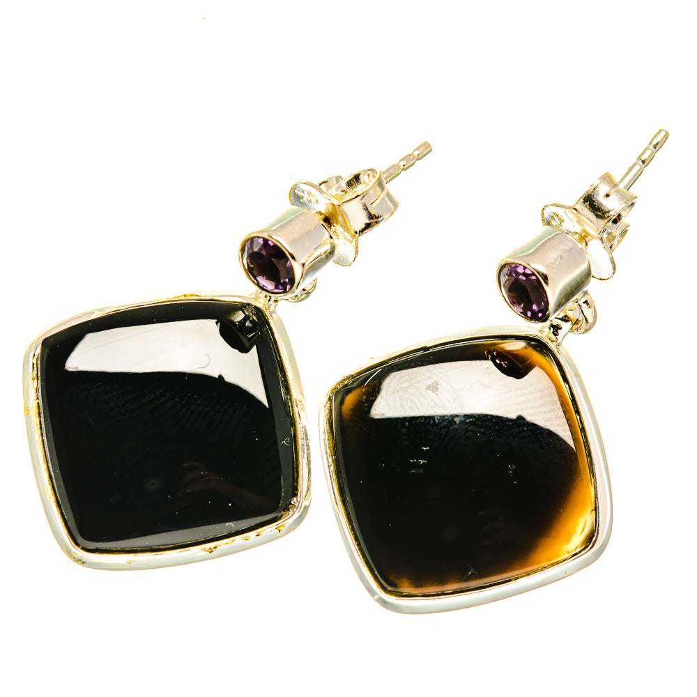 Black Onyx Earrings handcrafted by Ana Silver Co - EARR417920