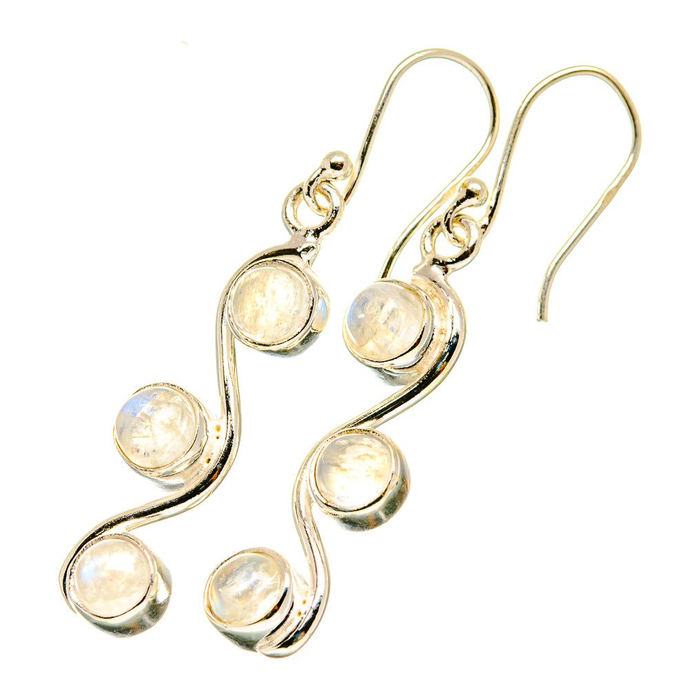 Rainbow Moonstone Earrings handcrafted by Ana Silver Co - EARR417924