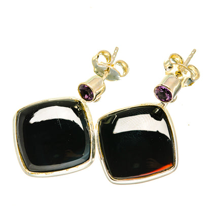 Black Onyx Earrings handcrafted by Ana Silver Co - EARR417943
