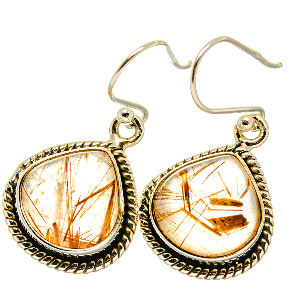 Rutilated Quartz Earrings handcrafted by Ana Silver Co - EARR417953