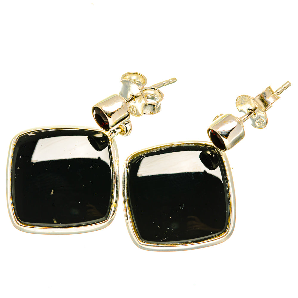Black Onyx Earrings handcrafted by Ana Silver Co - EARR417977