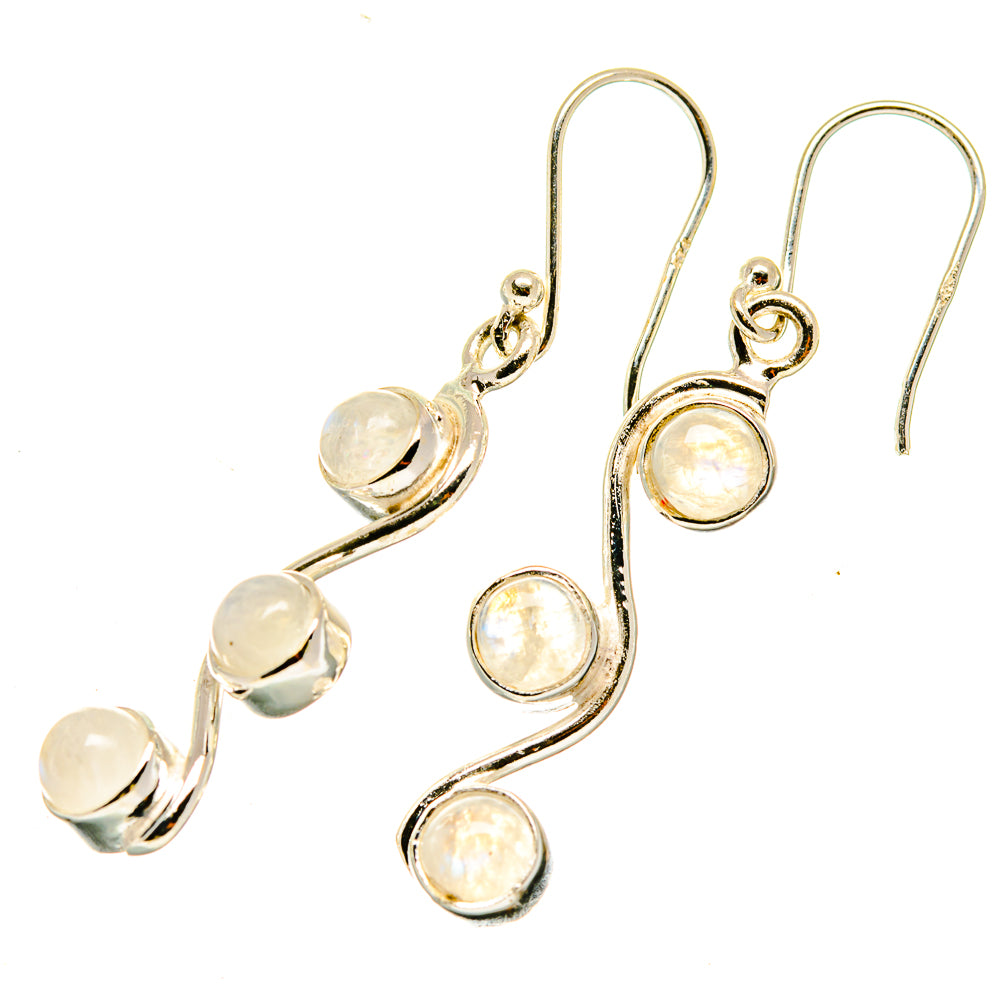 Rainbow Moonstone Earrings handcrafted by Ana Silver Co - EARR417978