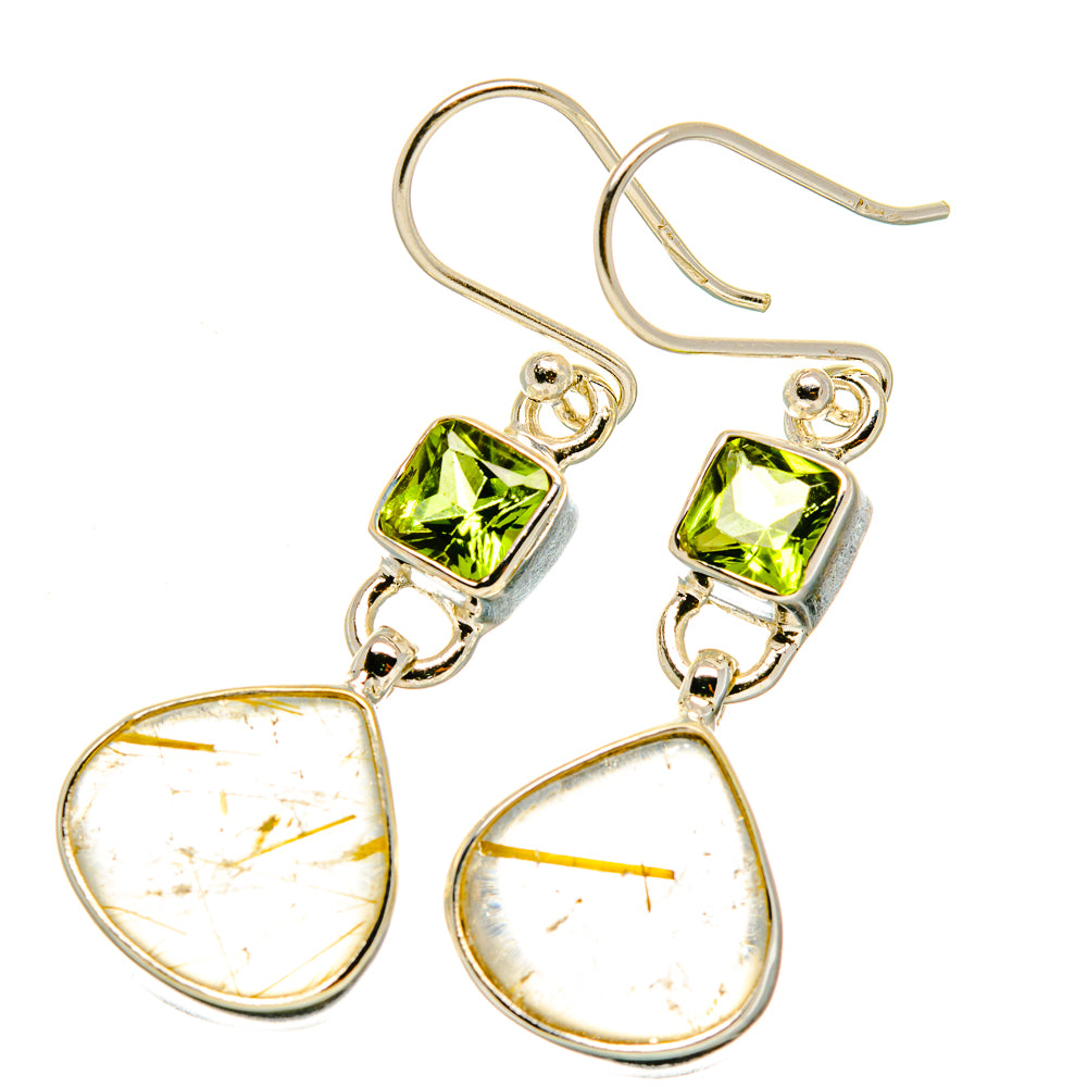 Rutilated Quartz Earrings handcrafted by Ana Silver Co - EARR417999