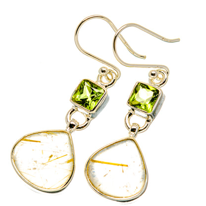 Rutilated Quartz Earrings handcrafted by Ana Silver Co - EARR417999