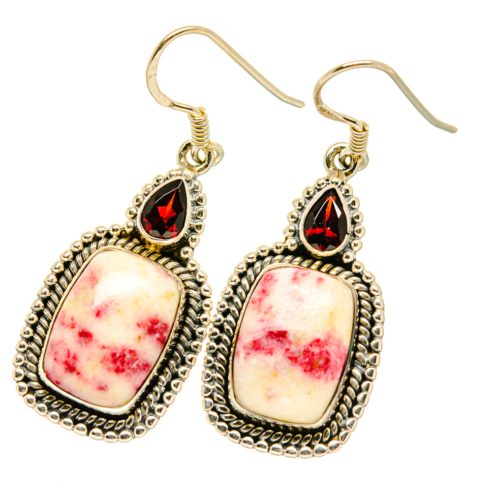 Thulite Earrings handcrafted by Ana Silver Co - EARR418005