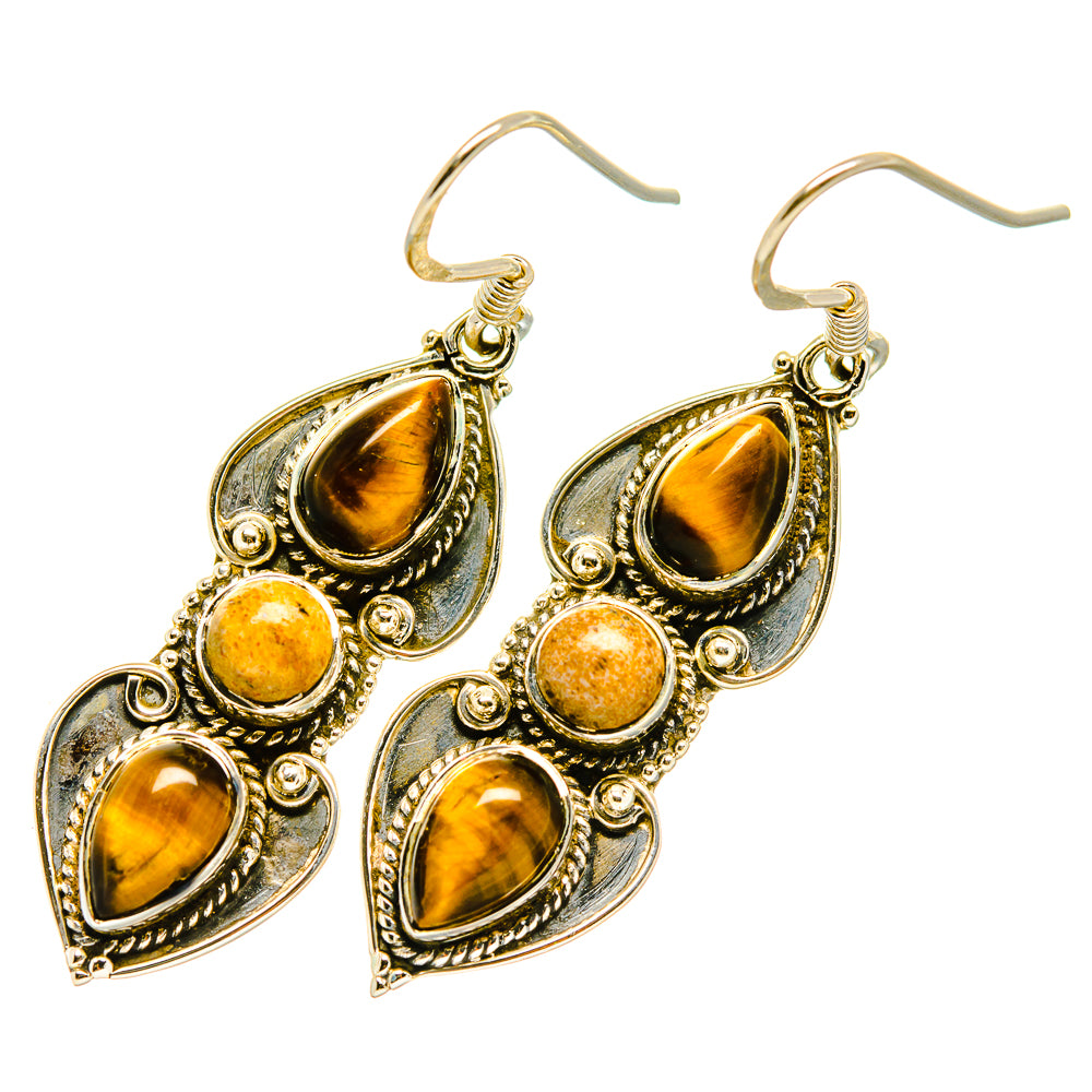 Tiger Eye Earrings handcrafted by Ana Silver Co - EARR418039