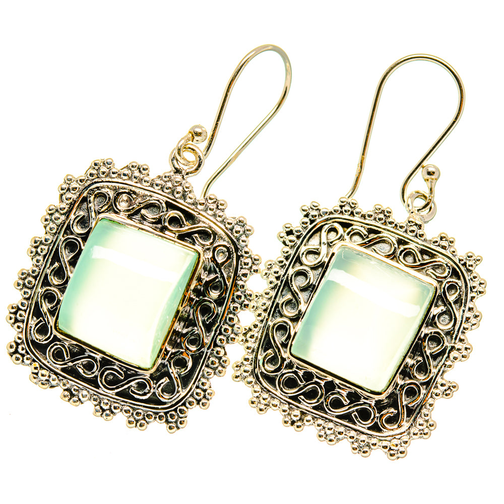 Aqua Chalcedony Earrings handcrafted by Ana Silver Co - EARR418040
