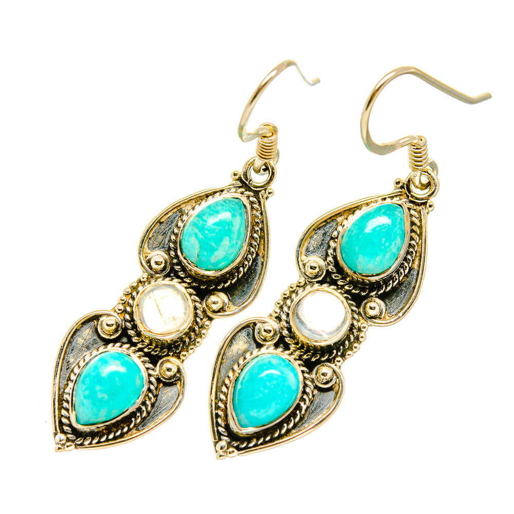 Peruvian Amazonite Earrings handcrafted by Ana Silver Co - EARR418041
