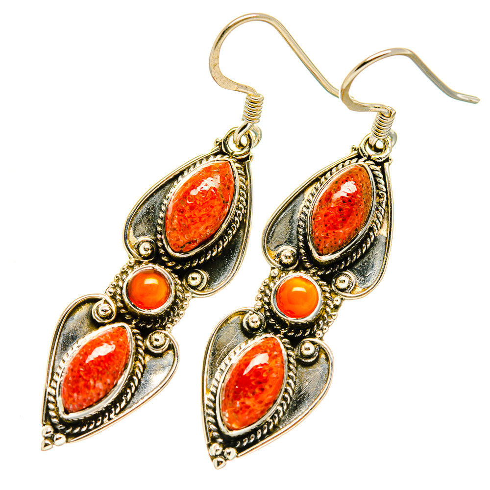 Sponge Coral Earrings handcrafted by Ana Silver Co - EARR418049