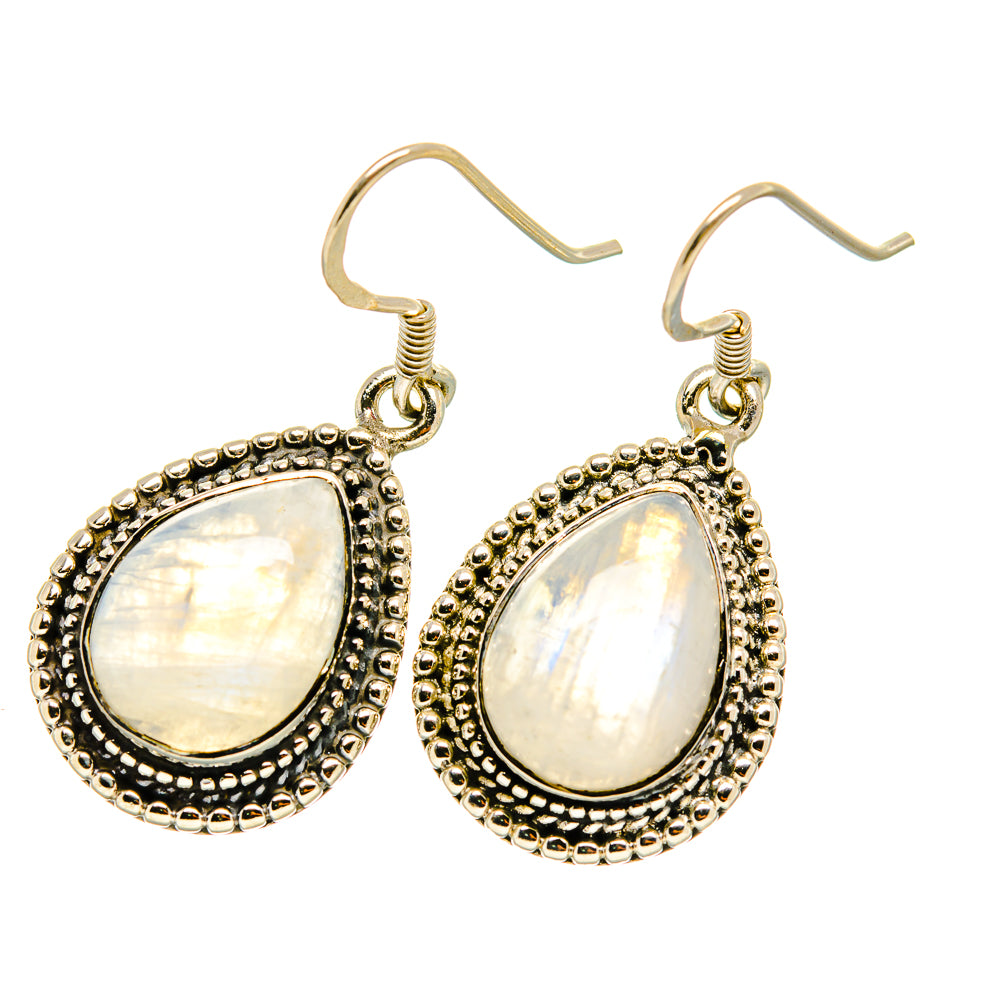 Rainbow Moonstone Earrings handcrafted by Ana Silver Co - EARR418072